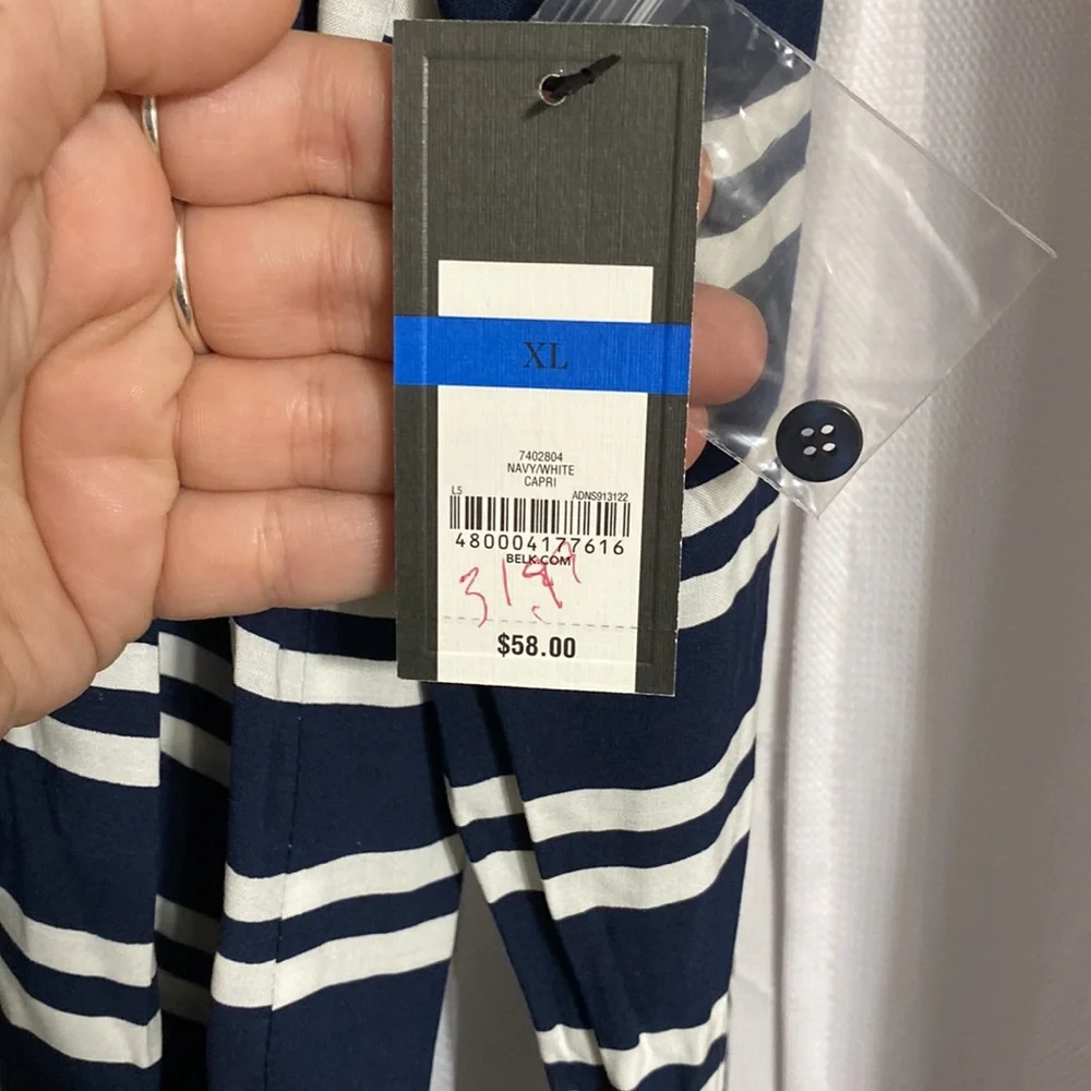 NWT Crown & Ivy Navy and White Top Size XL - Picture 6 of 7